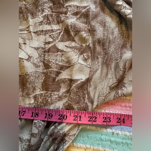 Zara Jacquard Midi Tie Waist Crinkle Detail Dress Brown Full sleeves high neck M - Picture 15 of 17